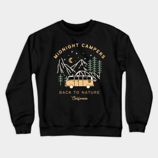 Black Brown Adventure Camping Illustration T-Shirt Crewneck Sweatshirt